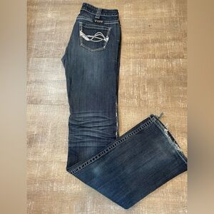 Cowgirl Tuff Dark Blue Boot Cut Jeans 27x37